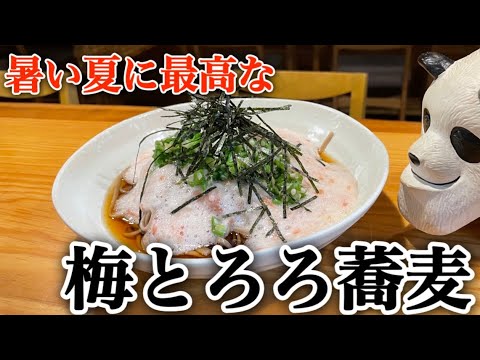 暑い夏に食べたくなる(梅とろろ蕎麦】