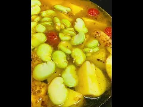 じゃがいもとそら豆のサブジ♪