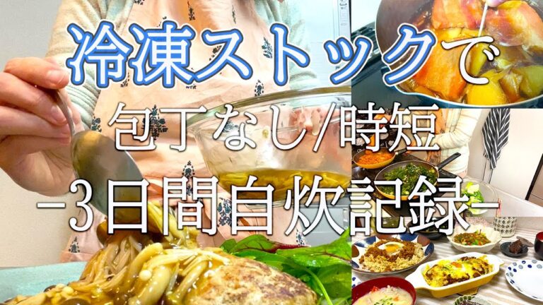 【自炊記録】包丁いらずで時短/冷凍保存,下味冷凍活用/まとめ買い後の約3日間のごはん