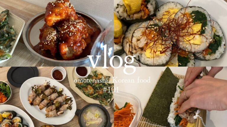 【レシピあり】勝手に手軽アレンジ。おもてなし時に作りたい韓国料理5品。#主婦 #料理vlog #パーティー料理