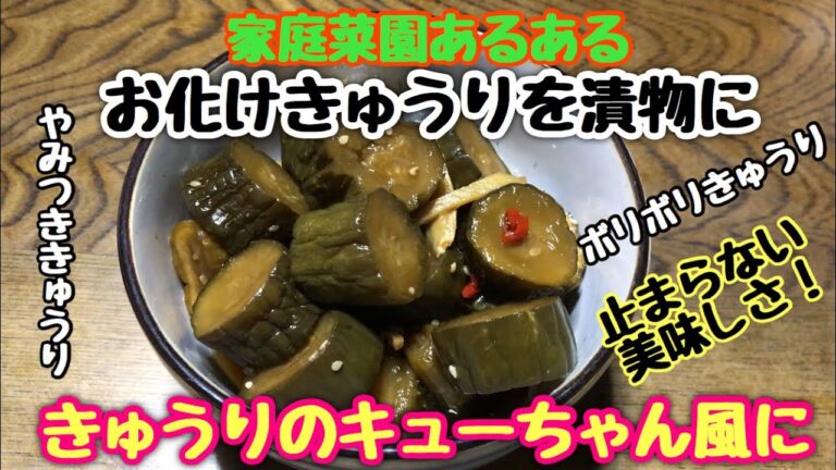 採り忘れたお化けきゅうりを美味しくやみつきボリボリきゅうり☆きゅうりのキューちゃん風に漬けてみた☆すぎおふぁーむ