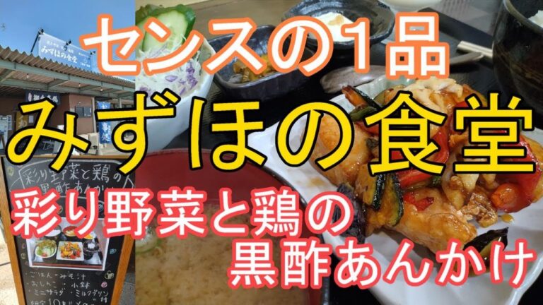 みずほの食堂「彩り野菜と鶏の黒酢あんかけ定食」
