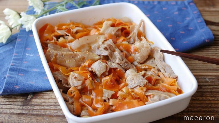 【作り置き】「ひらひらにんじんと豚肉のしょうが焼き」のレシピ・作り方