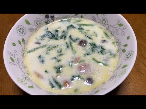 【料理log】牛乳がいい仕事してる！ソーセージとほうれん草のミルクスープ