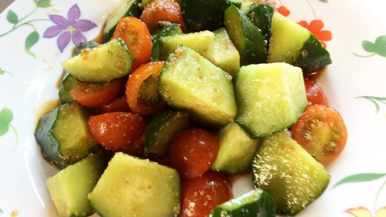 ミニトマトときゅうりのごま和え