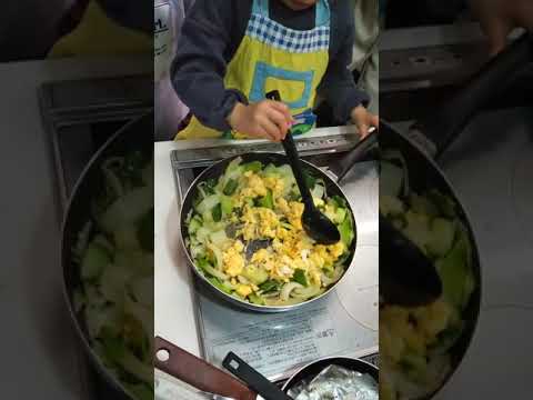 卵とチンゲン菜のバター炒め