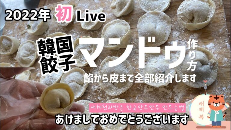2022年初 Live)韓国餃子！マンドゥ作り方(餡から皮まで全部紹介します)
