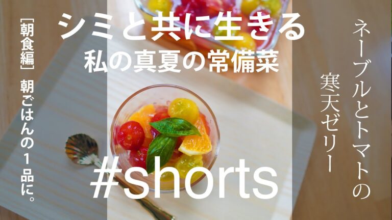 #shorts 夏の常備菜［朝食編］ネーブルとトマトの寒天ゼリー｜朝ごはんの1品にいかがですか？