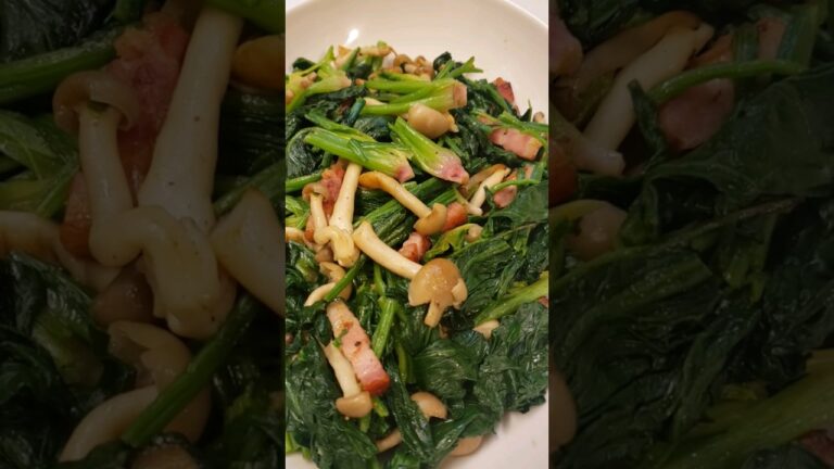 #ほうれん草としめじのソテー #spinach and #shimejisautéed