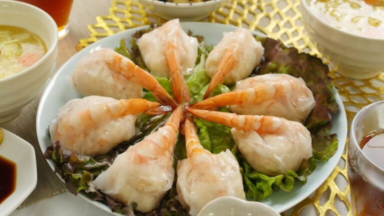 エビ好き集合！ ライスペーパーで スケスケ 蒸し エビ 餃子 のレシピ 作り方