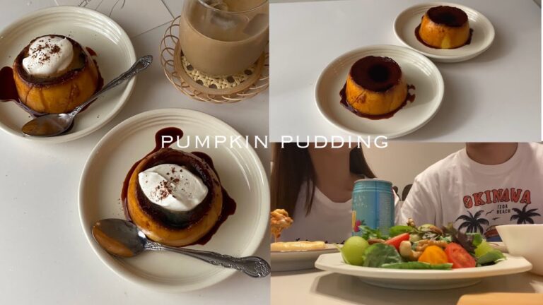 材料5つカボチャプリン🎃彼氏とラザニア作った