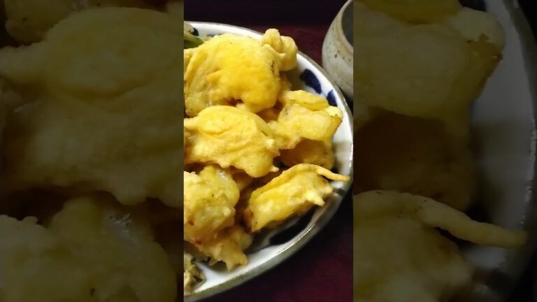 野菜天ぷら。サツマイモ、茄子、タマネギ、ピーマン。