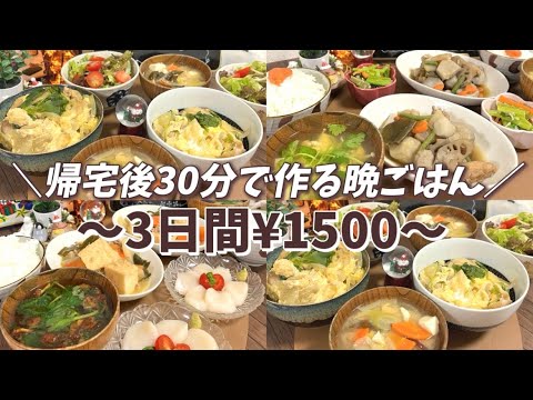 【保存必見】3日間¥1500で作る晩ごはん◎節約|時短|簡単|レシピ