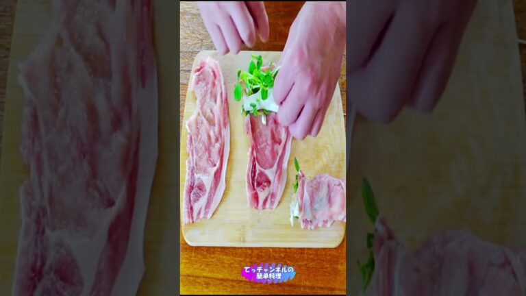 レンジで簡単【豆苗の豚肉巻き】#shorts #料理 #簡単 #お弁当