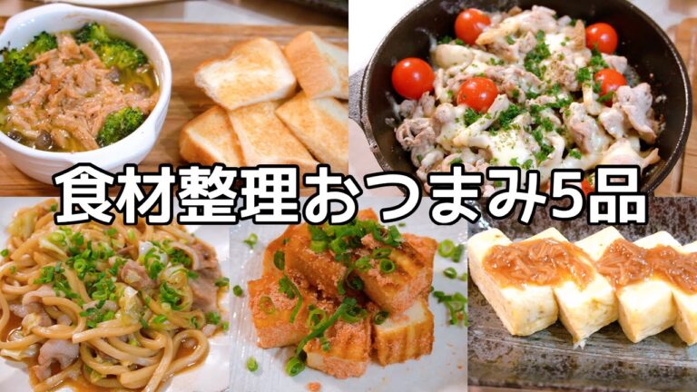 家にある食材で簡単スピードおつまみ５品！【夫婦の晩酌風景】