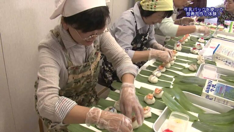 おやべらんど『牛乳パックで笹寿司作り体験!』2014年6月16日（月）