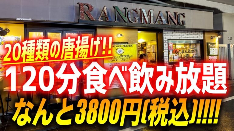 【大食い】全て揚げたて提供！20種類の唐揚げ食べ飲み放題120分3800円(税込)を攻める！
