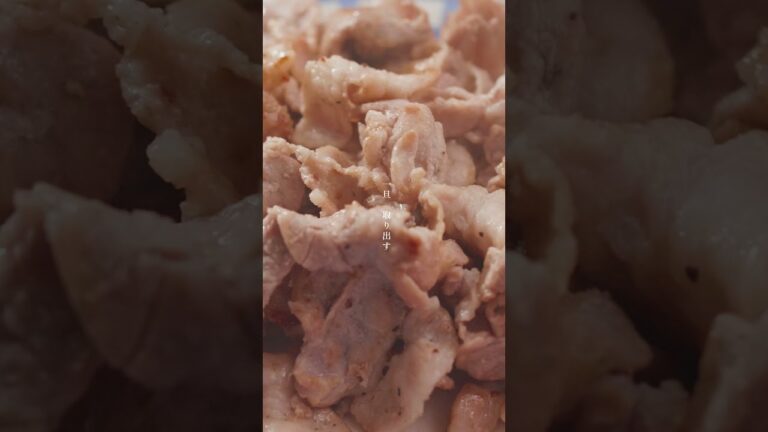 【豚バラ肉・ナス炒め～おろしポン酢のせ～】焼いておろして乗せるだけ！   #shorts