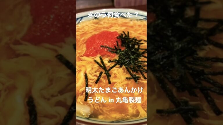 【昼ごはん】きのう何食べた/明太たまごあんかけうどん/丸亀製麺/暖まりました