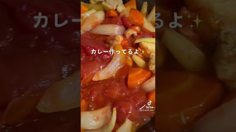 トマト缶入りカレー作ってるよ～
