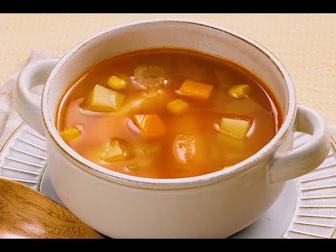 朝の具だくさんミネストローネスープ