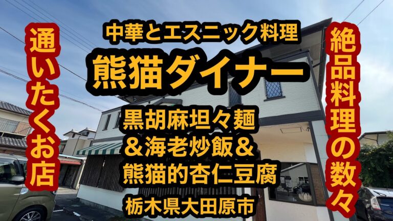 熊猫ダイナー（栃木県大田原市）激ウマ！黒胡麻坦々麺＆海老炒飯＆熊猫的杏仁豆腐
