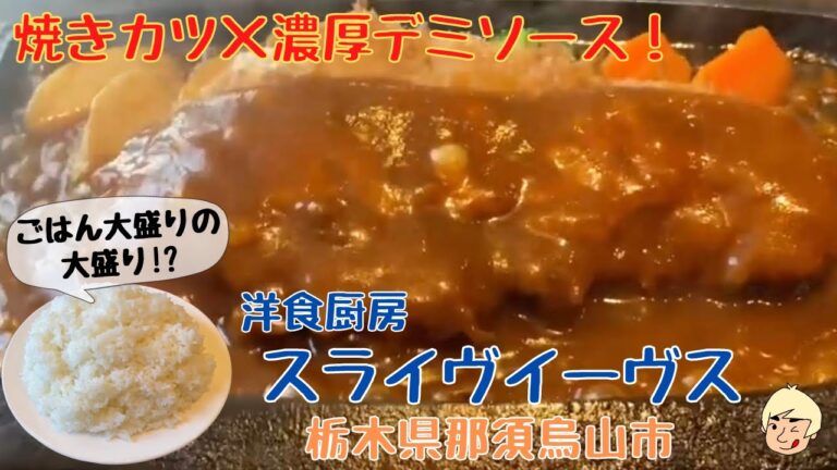 【焼きカツとハンバーグに濃厚デミソースがたまらないのでライス大盛りの大盛りにしていただいた！】洋食厨房 Thrive Eaves(スライヴイーヴス)【栃木グルメ】164