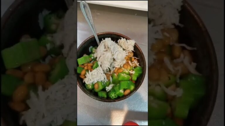 【うまいたれ初登場！】眠い朝に納豆とオクラのねばねば丼作って元気いっぱいになった思い出('∇')【ひとりごはんvlog】#shorts