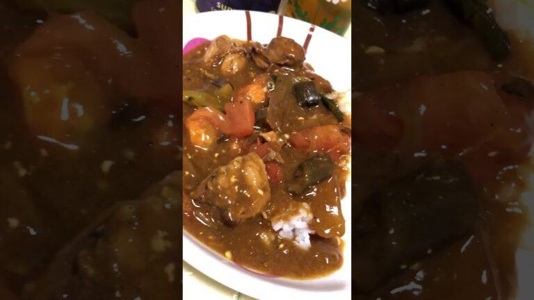 チキンとナスとトマトのカレー作りました♪ #夕食 #カレーライス #shorts