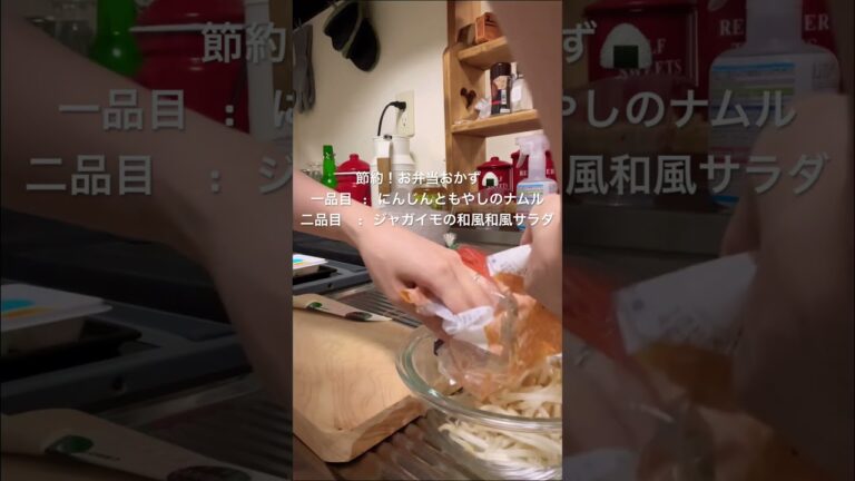 簡単！節約！お弁当作り置き！〜もやしとにんじんのナムル〜#料理#節約レシピ#つくりおき#vlog#妊婦主婦#お弁当#お弁当おかず