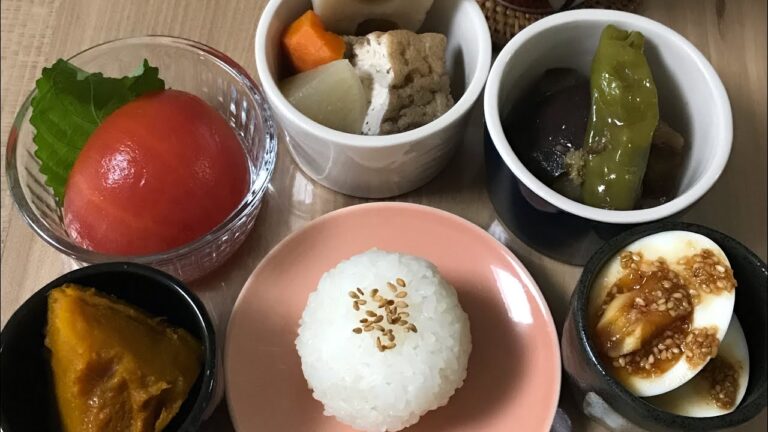 今日の朝ごはん9/13☀️根菜と厚揚げの煮物や出汁漬けトマト🍅和食の朝ごはん♪
