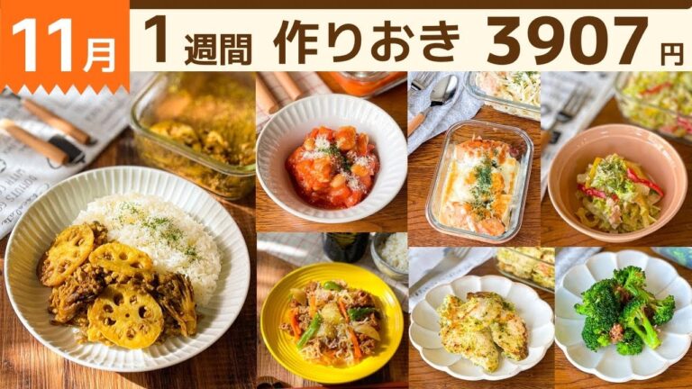 【1週間作り置き】家族も自分も労う節約おかずレシピ