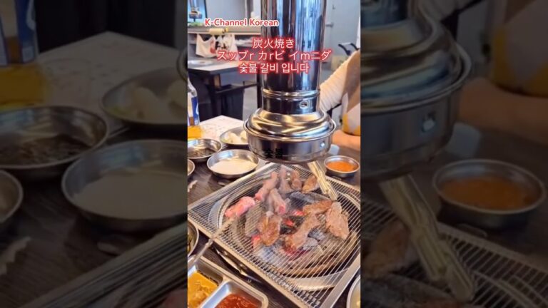 炭火焼肉と炭火のチゲ：한우 숯불갈비 먹으러 왔어요 노릇노릇  야들야들 부드러운 한우#koreanfood #韓国語 #한국어 #korean