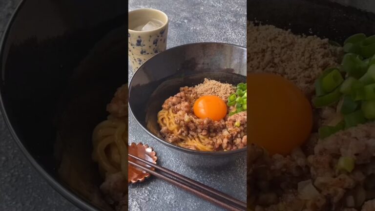 豚ひき肉とネギの激うま！油そば