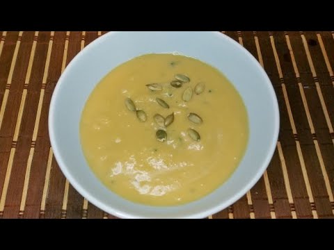 ヴィーガン　バターナッツカボチャの簡単クリーミースープ　Vegan delicious simple butternut squash soup
