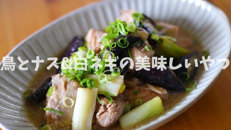 【美味】鳥とナスと白ネギの美味しいやつ作りました【簡単料理】