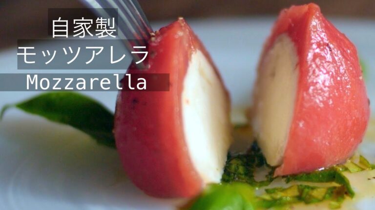 【自家製モッツアレラでカプレーゼの作り方】トマトでチーズを包む✨レモンドレッシングとバジルで仕立てた爽やかな一皿 How to make mozzarella cheese!