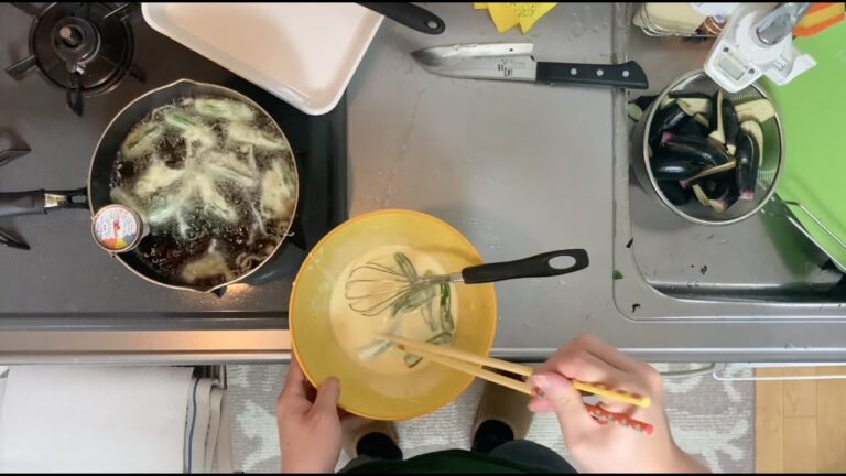 なすとししとうの天ぷら 料理動画