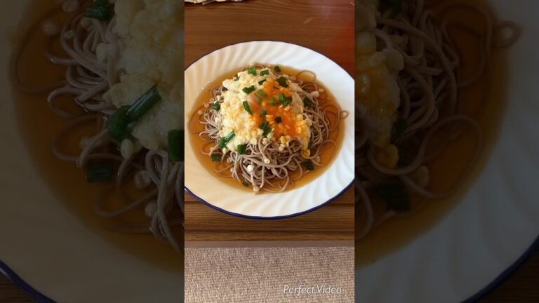 料理初心者の昼御飯の一品 冷やしとろろたぬき蕎麦