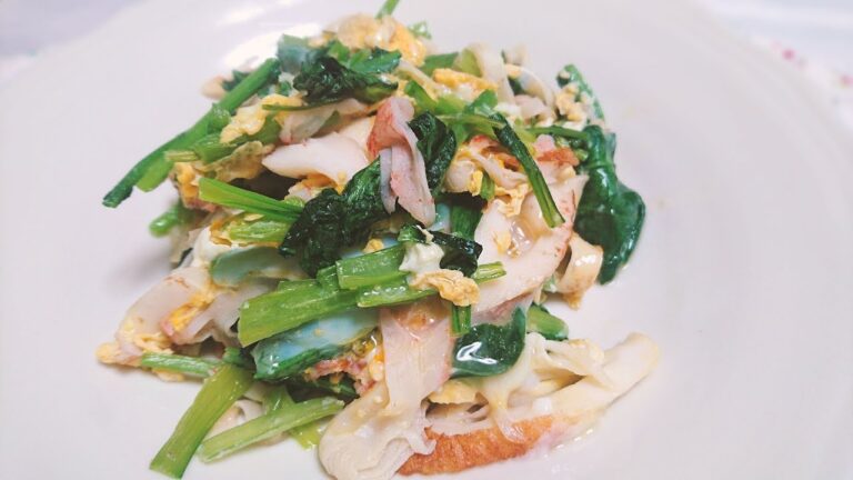 カニかまと小松菜の卵とじ【料理】