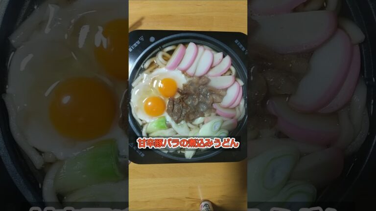 [甘辛豚バラの煮込みうどん]#煮込み #うどん #甘辛 #豚バラ肉 #一人鍋 #鍋料理 #music #料理 #bgm #飯テロ