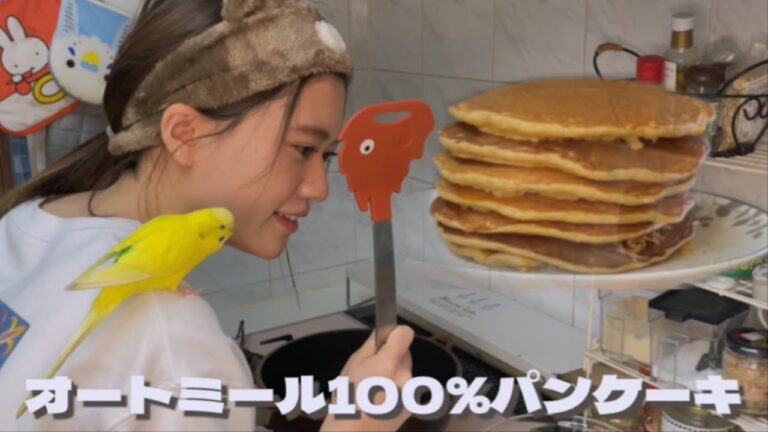【ダイエットにも◎】超簡単オートミールパンケーキ🥞
