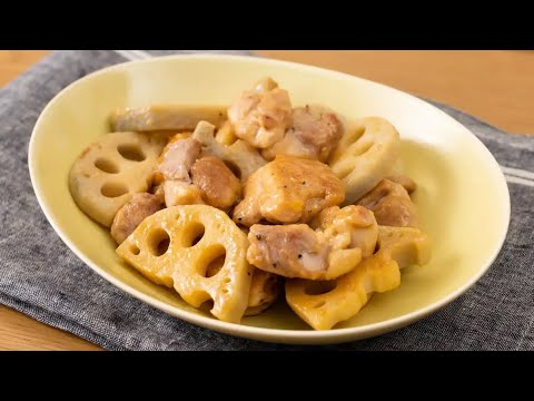 鶏肉とれんこんの辛子ポン酢炒め