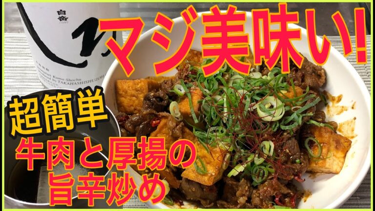 【超簡単】おつまみにも最適マジ美味い！牛肉と厚揚げの旨辛炒め