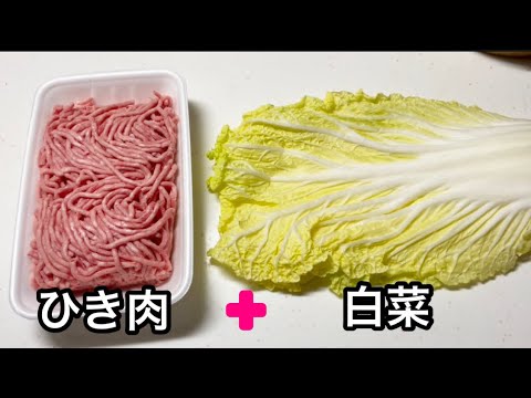 ひき肉と白菜のレンチン蒸し【簡単おつまみ おかず】白菜大量消費レシピ
