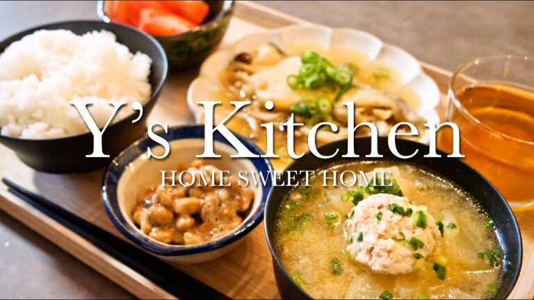 【夜ごはん】タラのきのこポン酢＆鶏つくねの味噌汁