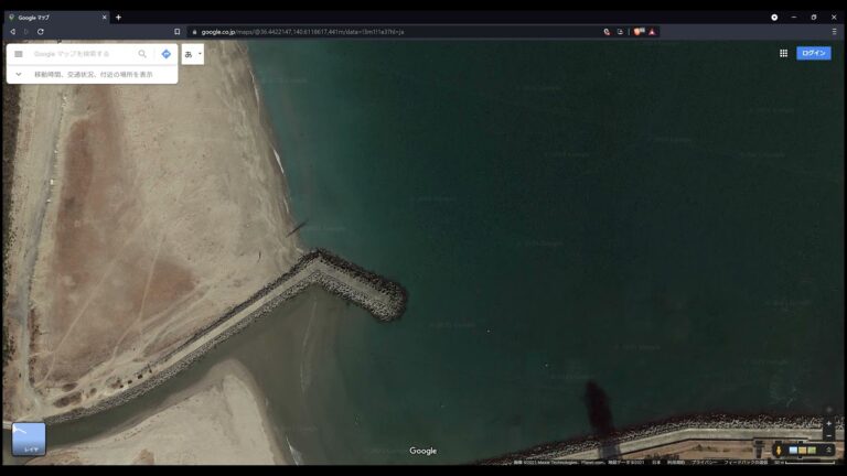 水難事故があった茨城県東海村の新川河口付近をGoogle Mapで見てみた