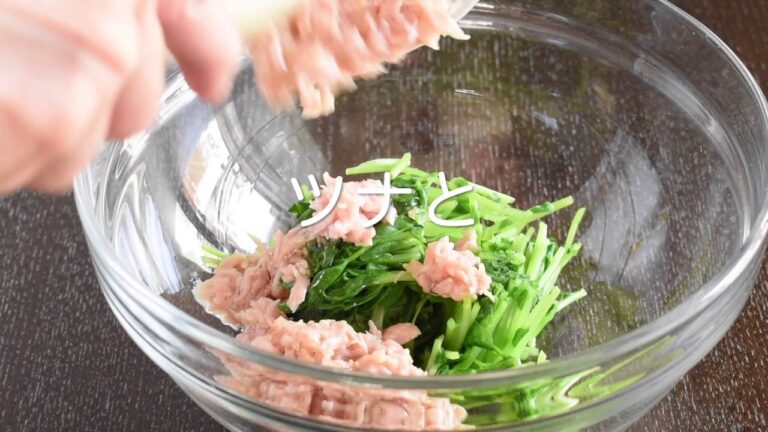 豆苗とツナの即席あえ