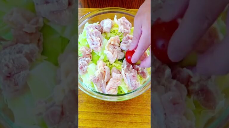 【鶏肉とキャベツの簡単！レンジ蒸し】#shorts #料理 #健康 #お弁当