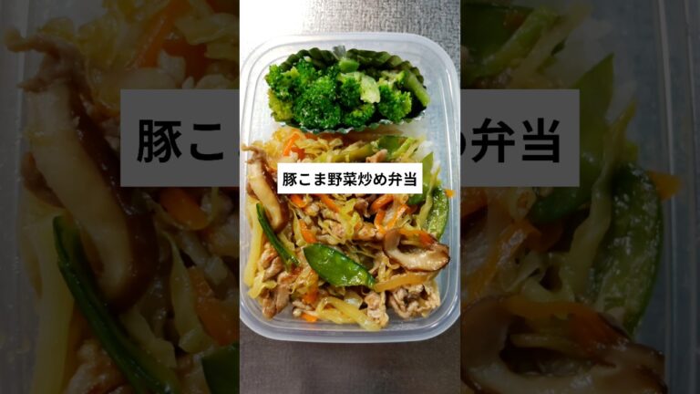 【豚こま野菜炒め弁当】 #タッパー 　#弁当